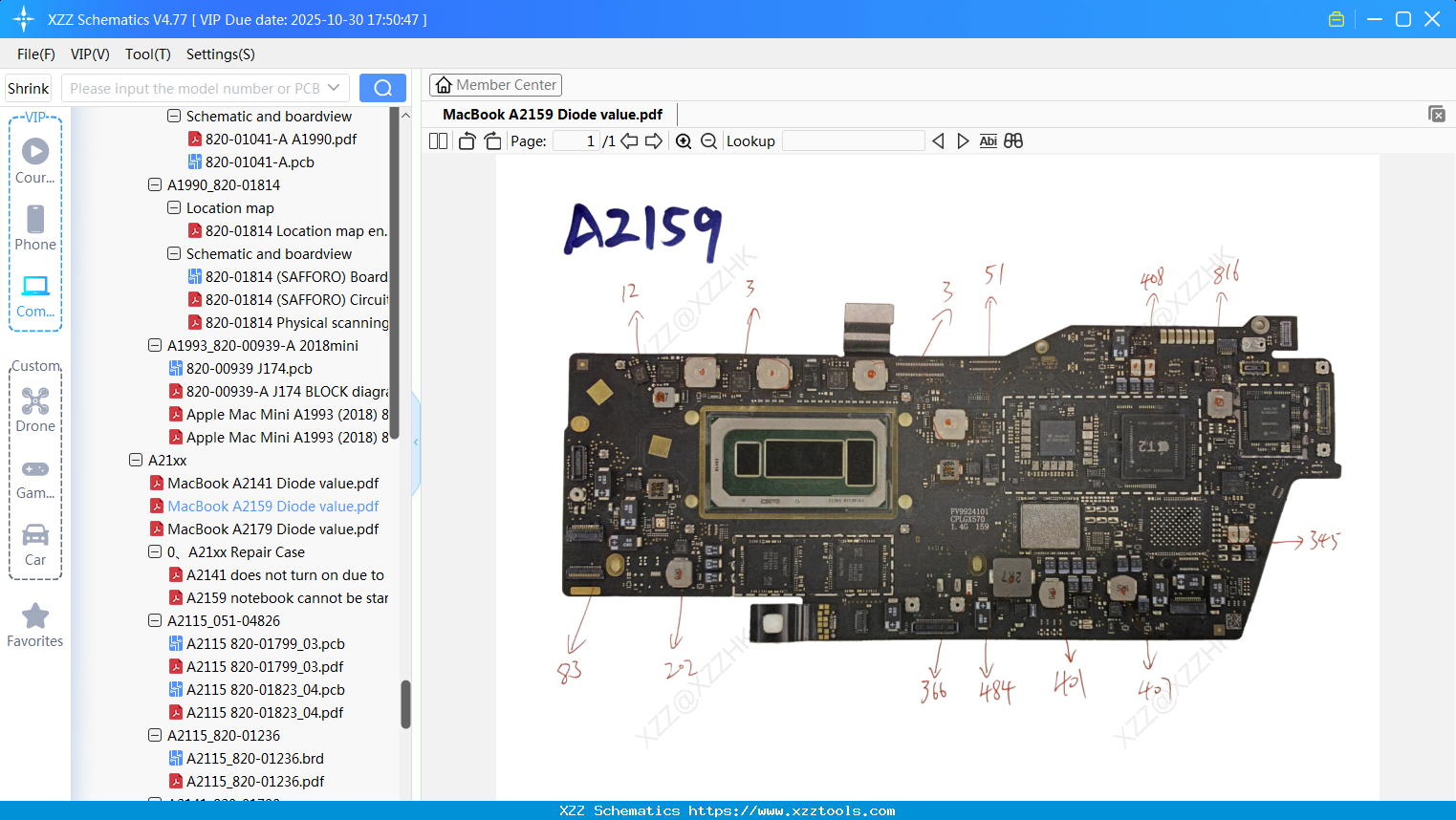 Laptop Apple MacBook A2159 Diode Value